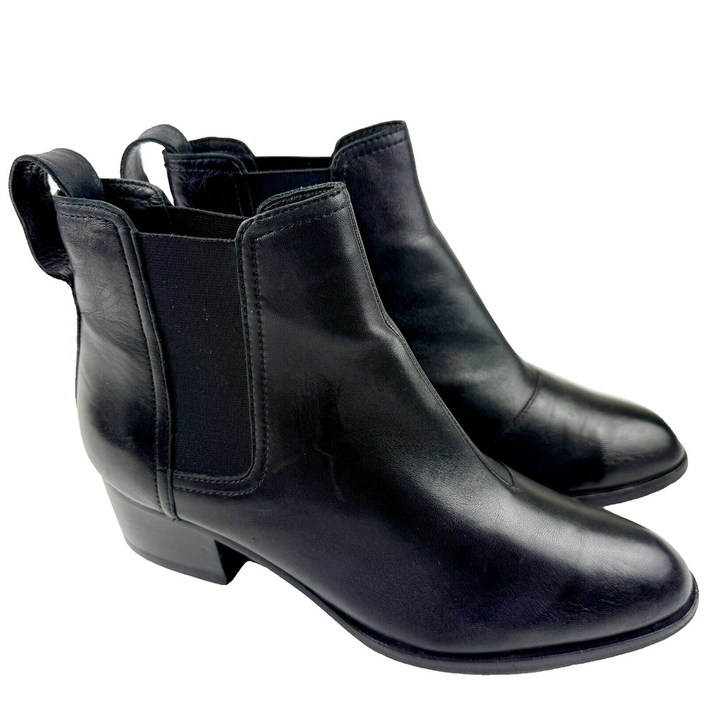 Rag & Bone Women's Ankle Boots 37 Walker Leather Booties Stretch Panel Slip On